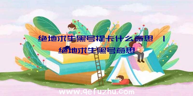 「绝地求生黑号提卡什么意思」|绝地求生黑号意思